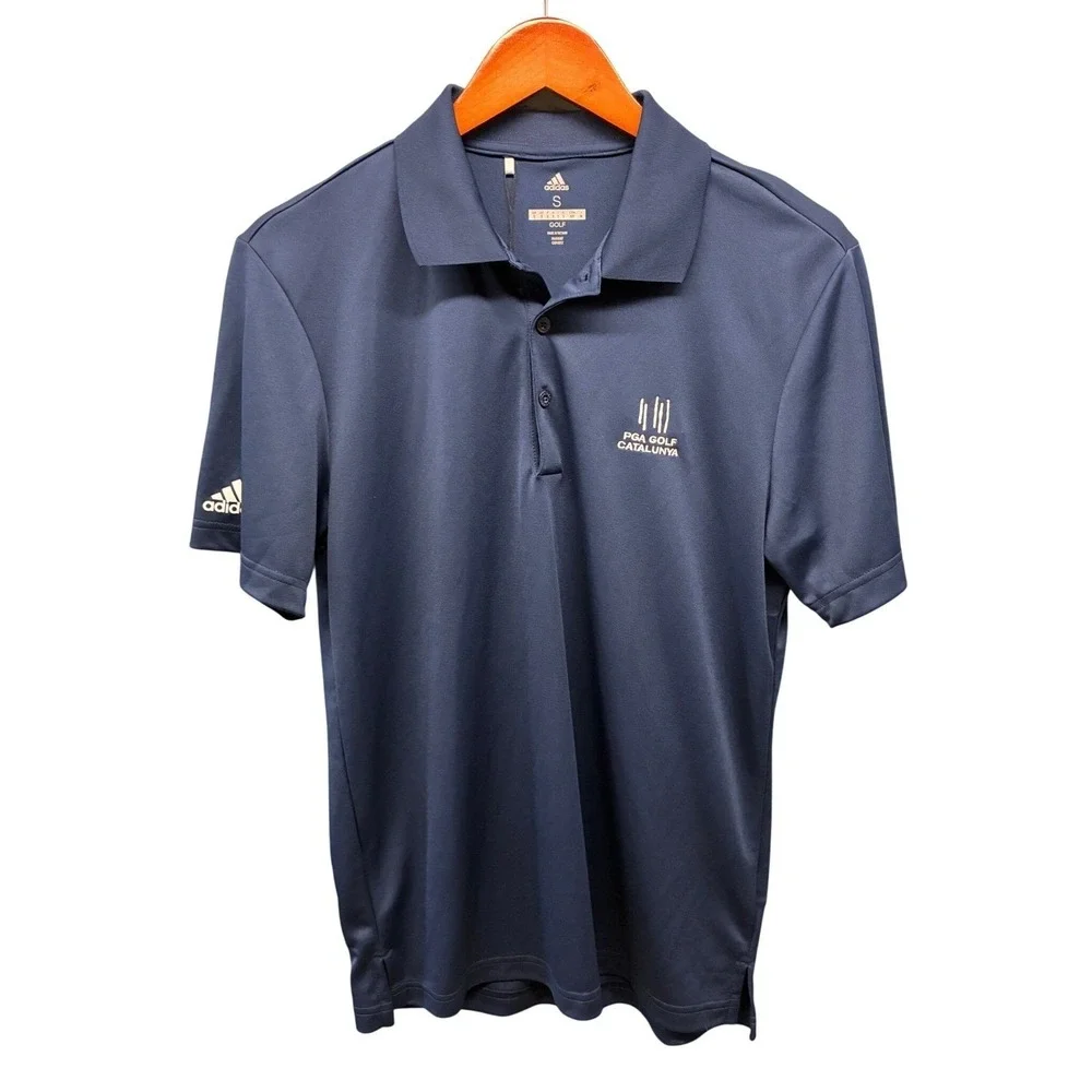 Adidas PGA Catalunya Golf Polo Shirt Mens S Navy Blue Activewear Sporty NWT